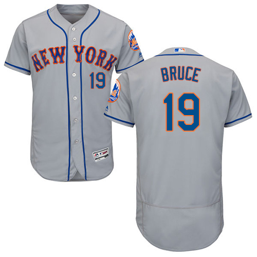 Mets #19 Jay Bruce Grey Flexbase Authentic Collection Stitched MLB Jersey